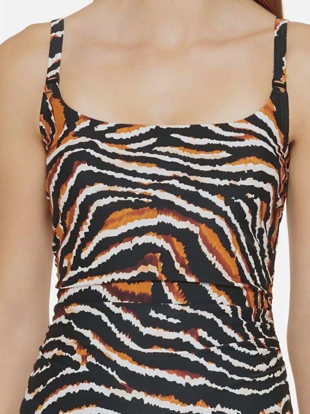 DKNY Women's Size XL Animal Print Tankini Top Swim Adjustable Straps Resort wear